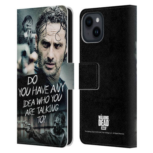 AMC The Walking Dead Rick Grimes Legacy Question Leather Book Wallet Case Cover For Apple iPhone 15