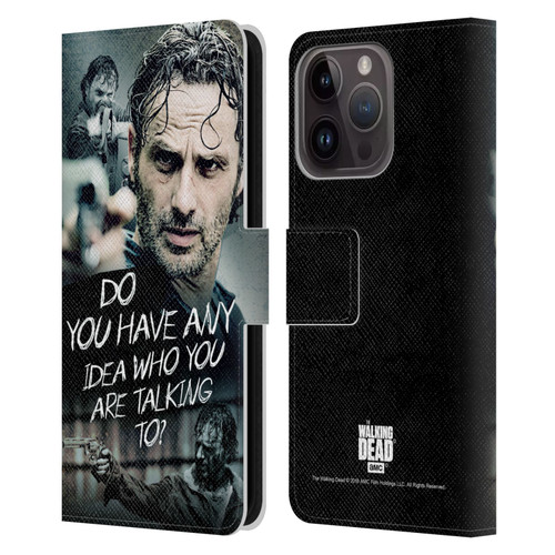 AMC The Walking Dead Rick Grimes Legacy Question Leather Book Wallet Case Cover For Apple iPhone 15 Pro