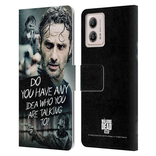 AMC The Walking Dead Rick Grimes Legacy Question Leather Book Wallet Case Cover For Motorola Moto G53 5G
