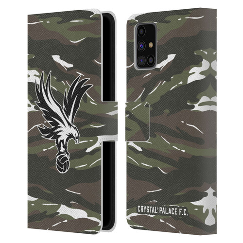 Crystal Palace FC Crest Woodland Camouflage Leather Book Wallet Case Cover For Samsung Galaxy M31s (2020)