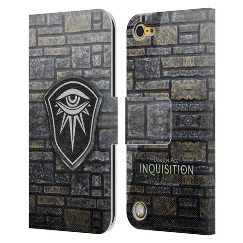 EA Bioware Dragon Age Inquisition Graphics Distressed Crest Leather Book Wallet Case Cover For Apple iPod Touch 5G 5th Gen