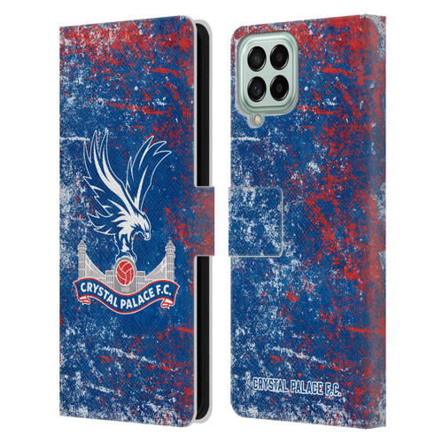 Crystal Palace FC Crest Distressed Leather Book Wallet Case Cover For Samsung Galaxy M33 (2022)