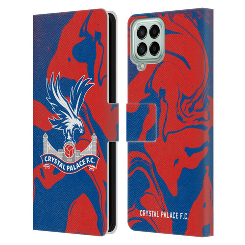 Crystal Palace FC Crest Red And Blue Marble Leather Book Wallet Case Cover For Samsung Galaxy M33 (2022)