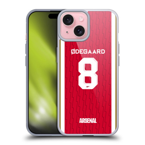 Arsenal FC 2023/24 Players Home Kit Martin Ødegaard Soft Gel Case for Apple iPhone 15