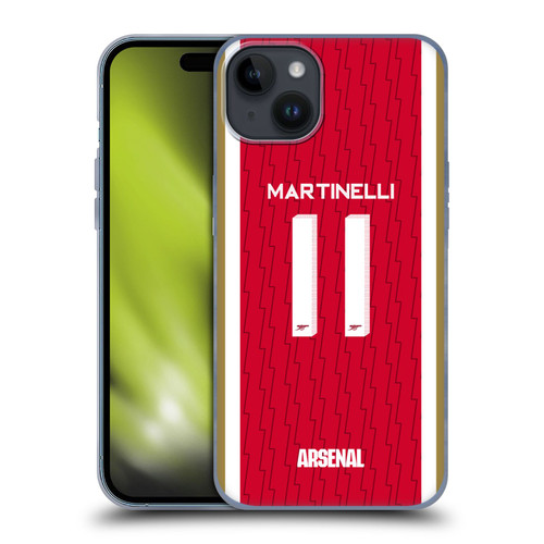Arsenal FC 2023/24 Players Home Kit Gabriel Soft Gel Case for Apple iPhone 15 Plus