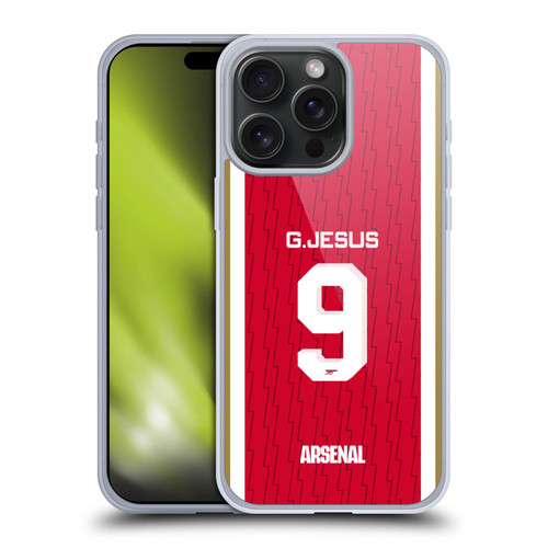 Arsenal FC 2023/24 Players Home Kit Gabriel Jesus Soft Gel Case for Apple iPhone 15 Pro Max