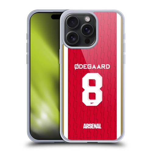 Arsenal FC 2023/24 Players Home Kit Martin Ødegaard Soft Gel Case for Apple iPhone 15 Pro Max