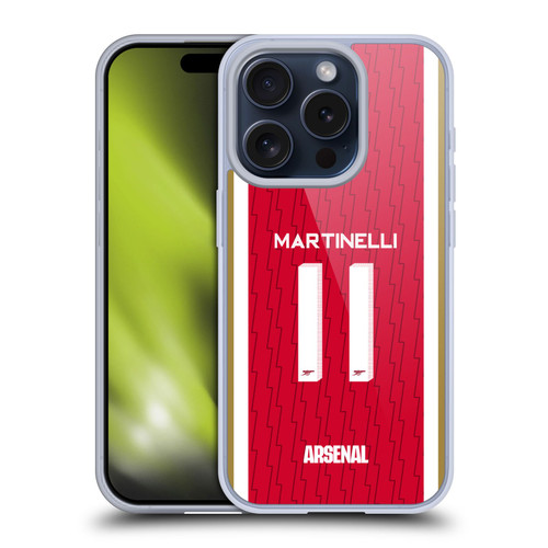Arsenal FC 2023/24 Players Home Kit Gabriel Soft Gel Case for Apple iPhone 15 Pro