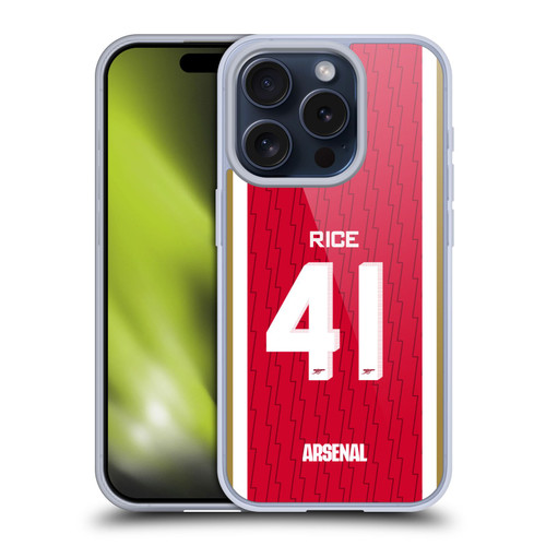 Arsenal FC 2023/24 Players Home Kit Declan Rice Soft Gel Case for Apple iPhone 15 Pro