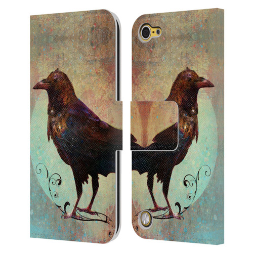 Jena DellaGrottaglia Animals Crow Leather Book Wallet Case Cover For Apple iPod Touch 5G 5th Gen