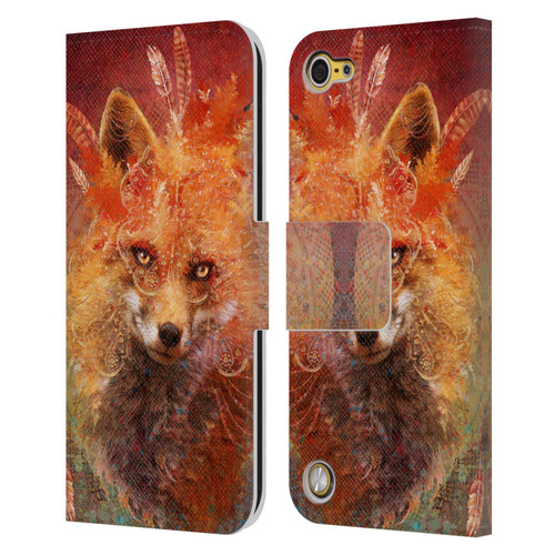 Jena DellaGrottaglia Animals Fox Leather Book Wallet Case Cover For Apple iPod Touch 5G 5th Gen