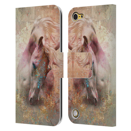 Jena DellaGrottaglia Animals Horse Leather Book Wallet Case Cover For Apple iPod Touch 5G 5th Gen