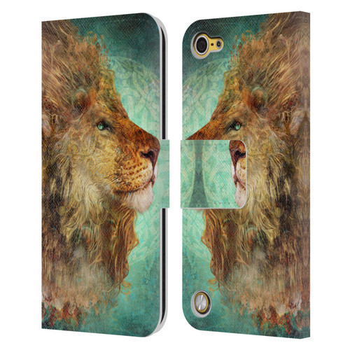 Jena DellaGrottaglia Animals Lion Leather Book Wallet Case Cover For Apple iPod Touch 5G 5th Gen