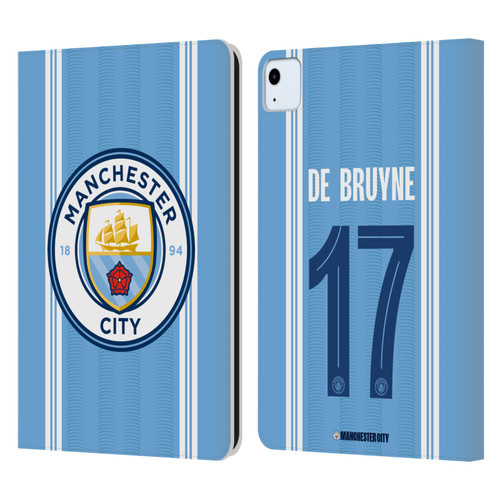Manchester City Man City FC 2023/24 Players Home Kit Kevin De Bruyne Leather Book Wallet Case Cover For Apple iPad Air 11 2020/2022/2024