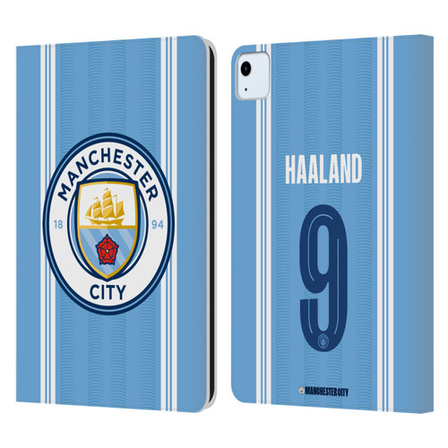 Manchester City Man City FC 2023/24 Players Home Kit Erling Haaland Leather Book Wallet Case Cover For Apple iPad Air 11 2020/2022/2024