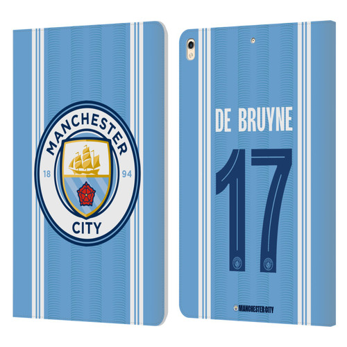 Manchester City Man City FC 2023/24 Players Home Kit Kevin De Bruyne Leather Book Wallet Case Cover For Apple iPad Pro 10.5 (2017)