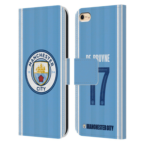 Manchester City Man City FC 2023/24 Players Home Kit Kevin De Bruyne Leather Book Wallet Case Cover For Apple iPhone 6 / iPhone 6s