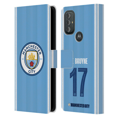 Manchester City Man City FC 2023/24 Players Home Kit Kevin De Bruyne Leather Book Wallet Case Cover For Motorola Moto G10 / Moto G20 / Moto G30