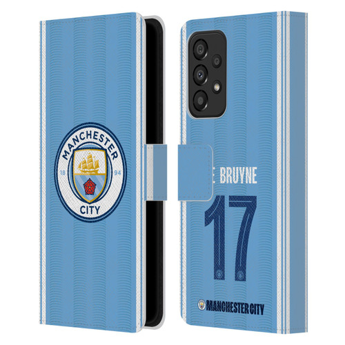 Manchester City Man City FC 2023/24 Players Home Kit Kevin De Bruyne Leather Book Wallet Case Cover For Samsung Galaxy A33 5G (2022)