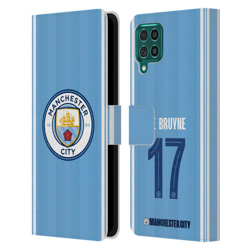 Manchester City Man City FC 2023/24 Players Home Kit Kevin De Bruyne Leather Book Wallet Case Cover For Samsung Galaxy F62 (2021)