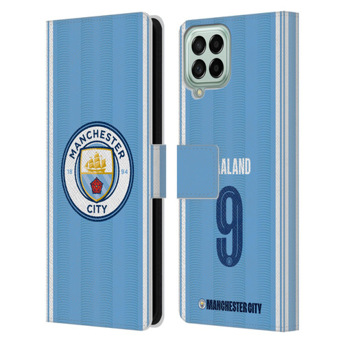 Manchester City Man City FC 2023/24 Players Home Kit Erling Haaland Leather Book Wallet Case Cover For Samsung Galaxy M53 (2022)