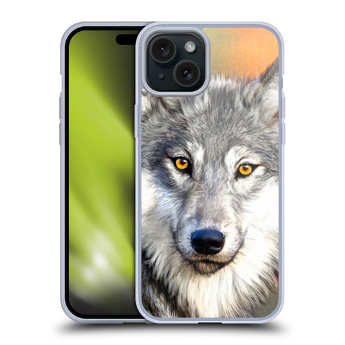 Aimee Stewart Animals Autumn Wolf Soft Gel Case for Apple iPhone 15 Plus