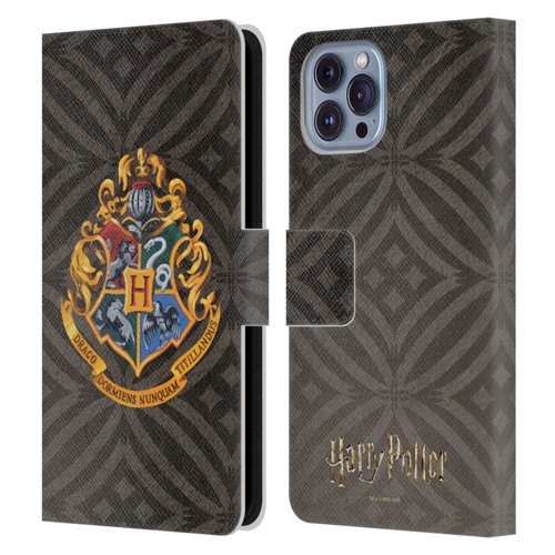 Harry Potter Prisoner Of Azkaban I Hogwarts Crest Leather Book Wallet Case Cover For Apple iPhone 14