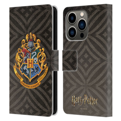 Harry Potter Prisoner Of Azkaban I Hogwarts Crest Leather Book Wallet Case Cover For Apple iPhone 14 Pro