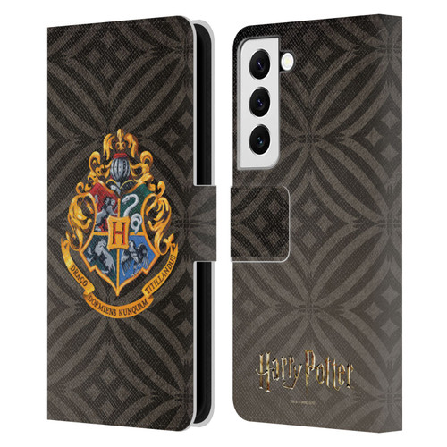 Harry Potter Prisoner Of Azkaban I Hogwarts Crest Leather Book Wallet Case Cover For Samsung Galaxy S22 5G