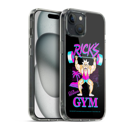 Rick And Morty Season 1 & 2 Graphics Rick's Gym Soft Gel Case for Apple iPhone 15 Plus & MagSafe