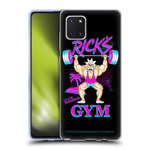 Rick And Morty Season 1 & 2 Graphics Rick's Gym Soft Gel Case for Samsung Galaxy Note10 Lite