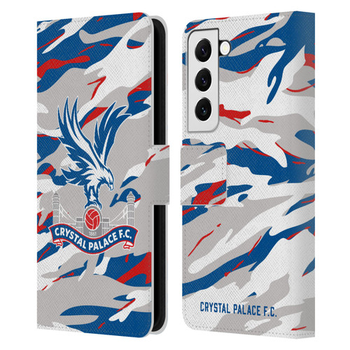 Crystal Palace FC Crest Camouflage Leather Book Wallet Case Cover For Samsung Galaxy S22 5G