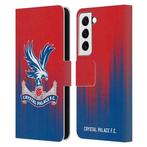 Crystal Palace FC Crest Halftone Leather Book Wallet Case Cover For Samsung Galaxy S22 5G