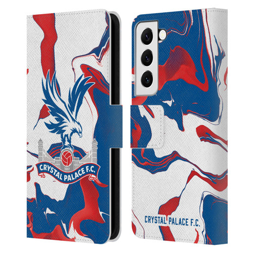 Crystal Palace FC Crest Marble Leather Book Wallet Case Cover For Samsung Galaxy S22 5G