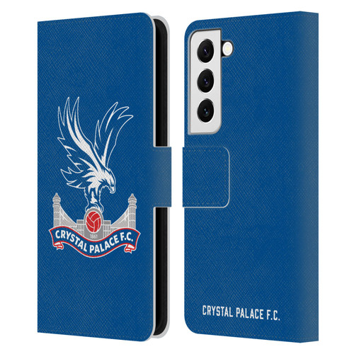 Crystal Palace FC Crest Plain Leather Book Wallet Case Cover For Samsung Galaxy S22 5G