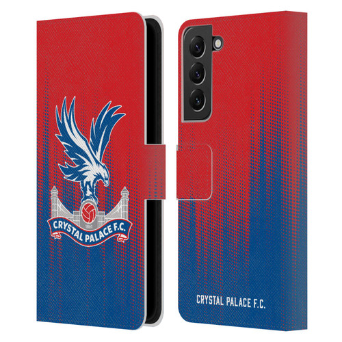 Crystal Palace FC Crest Halftone Leather Book Wallet Case Cover For Samsung Galaxy S22+ 5G