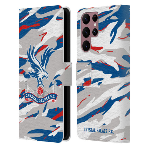 Crystal Palace FC Crest Camouflage Leather Book Wallet Case Cover For Samsung Galaxy S22 Ultra 5G