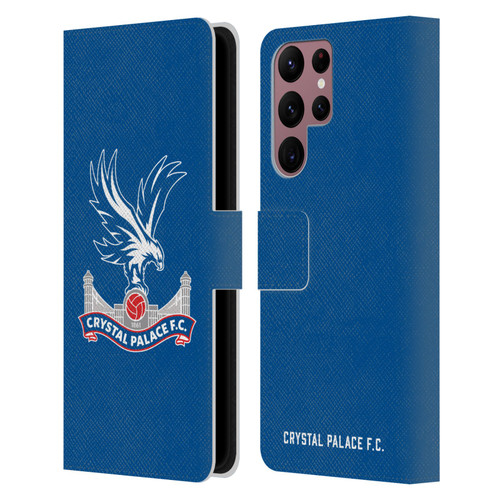 Crystal Palace FC Crest Plain Leather Book Wallet Case Cover For Samsung Galaxy S22 Ultra 5G