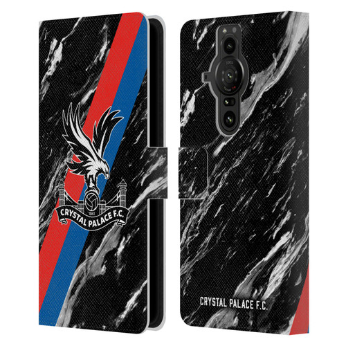 Crystal Palace FC Crest Black Marble Leather Book Wallet Case Cover For Sony Xperia Pro-I