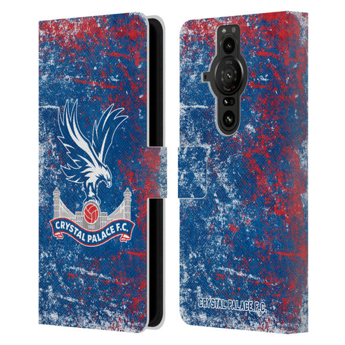 Crystal Palace FC Crest Distressed Leather Book Wallet Case Cover For Sony Xperia Pro-I