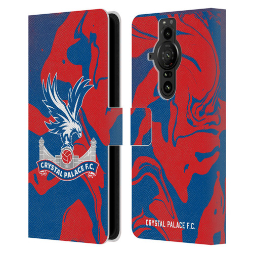 Crystal Palace FC Crest Red And Blue Marble Leather Book Wallet Case Cover For Sony Xperia Pro-I