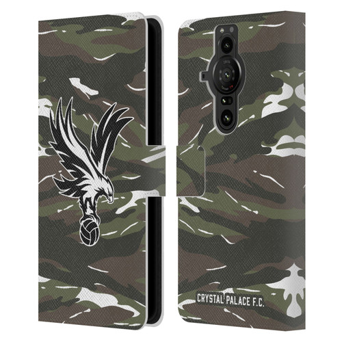 Crystal Palace FC Crest Woodland Camouflage Leather Book Wallet Case Cover For Sony Xperia Pro-I
