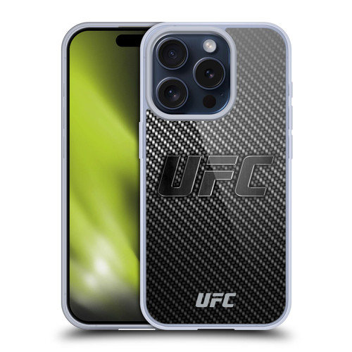 UFC Logo Carbon Fiber Soft Gel Case for Apple iPhone 15 Pro