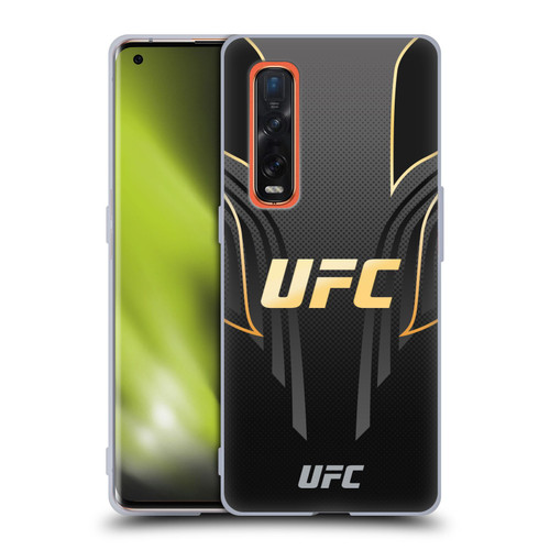 UFC Logo Black Gold Jersey Soft Gel Case for OPPO Find X2 Pro 5G