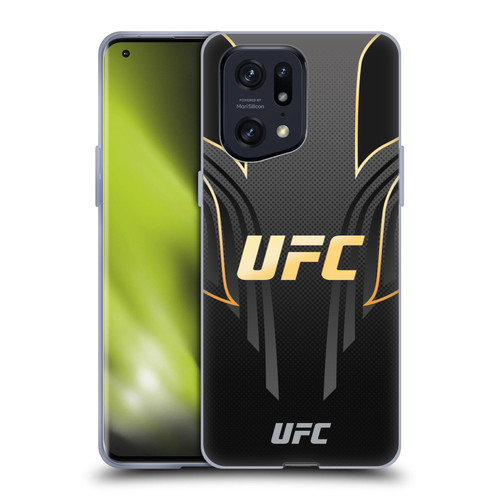 UFC Logo Black Gold Jersey Soft Gel Case for OPPO Find X5 Pro