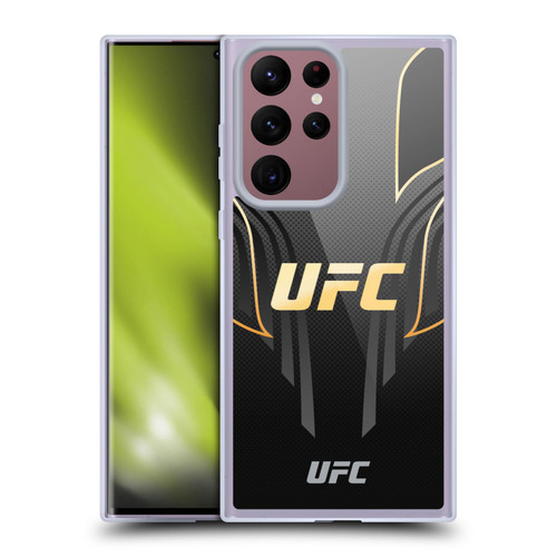 UFC Logo Black Gold Jersey Soft Gel Case for Samsung Galaxy S22 Ultra 5G