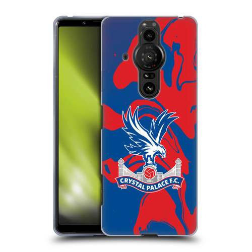 Crystal Palace FC Crest Red And Blue Marble Soft Gel Case for Sony Xperia Pro-I