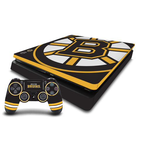 NHL Boston Bruins Oversized Vinyl Sticker Skin Decal Cover for Sony PS4 Slim Console & Controller