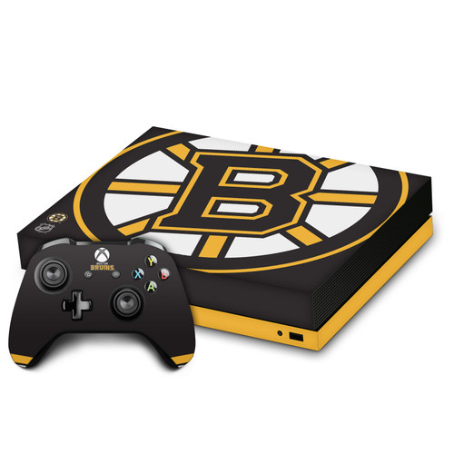 NHL Boston Bruins Oversized Vinyl Sticker Skin Decal Cover for Microsoft Xbox One X Bundle
