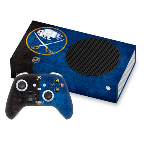 NHL Buffalo Sabres Half Distressed Vinyl Sticker Skin Decal Cover for Microsoft Series S Console & Controller